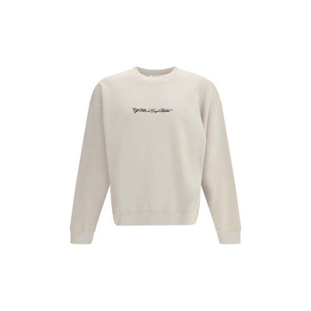 Off-White Beige Cotton Men's Sweatshirt